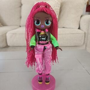 Fashion Dolls Pink & Neon Green Trendy Kids Toy Doll